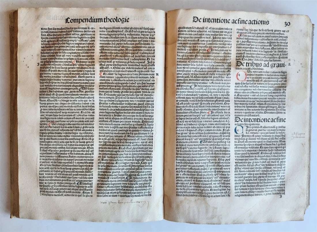 1489 INCUNABULA by JOHANNIS DE GERSON antique VELLUM BINDING OPERA MORALIA - 9