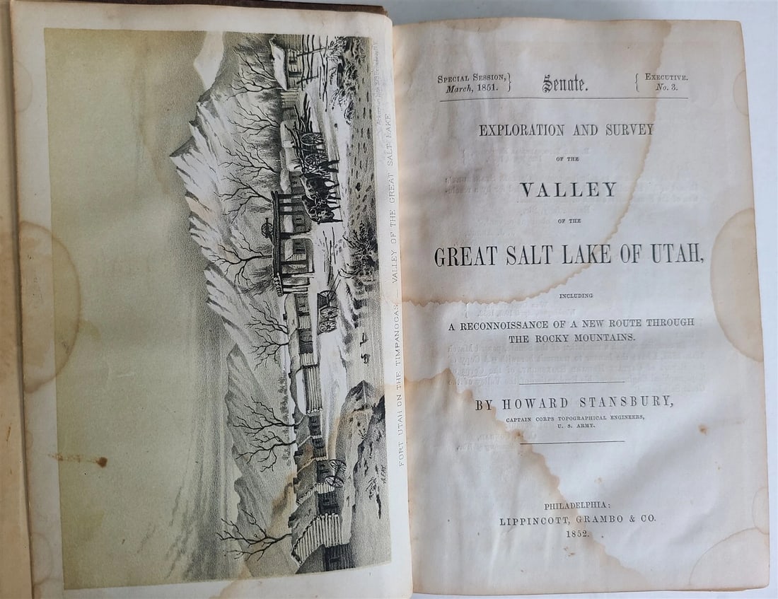 1852 EXPLORATION & SURVEY of VALLEY GREAT SALT LAKE of UTAH antique ILLUSTRATED: Title: 1852 EXPLORATION & SURVEY of VALLEY GREAT SALT LAKE of UTAH antique ILLUSTRATED Description: EXPLORATION & SURVEY of VALLEY of GREAT SALT LAKE of UTAH INCLUDING A RECONNOISSANCE OF A NEW