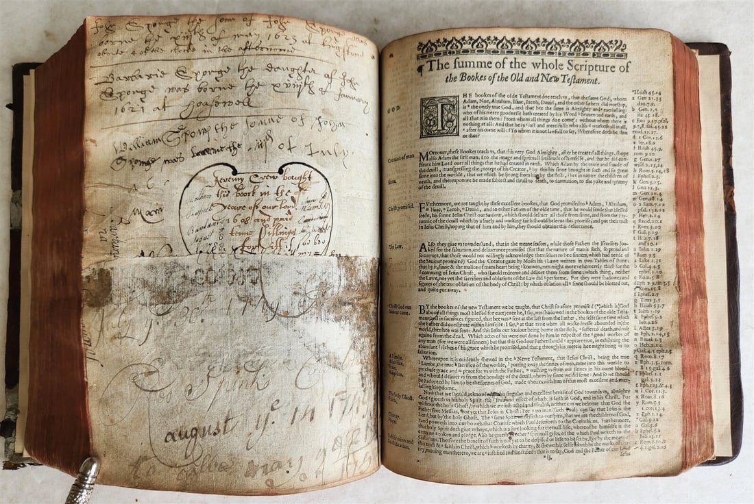 1608 BREECHES BIBLE in ENGLISH antique Old & New Testament LONDON ROBERT BARKER - 3