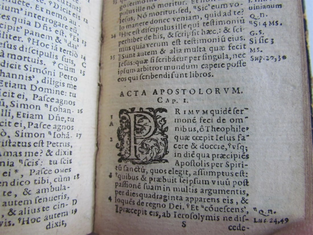 1584 BIBLE by Christopher PLANTIN BIBLIA LATINA antique NEW TESTAMENT - 3