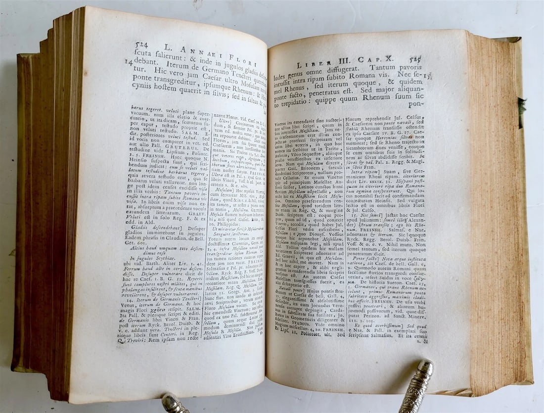 1744 FLORUS ROMAN HISTORY antique VELLUM BINDING Epitome Rerum Romanarum - 3