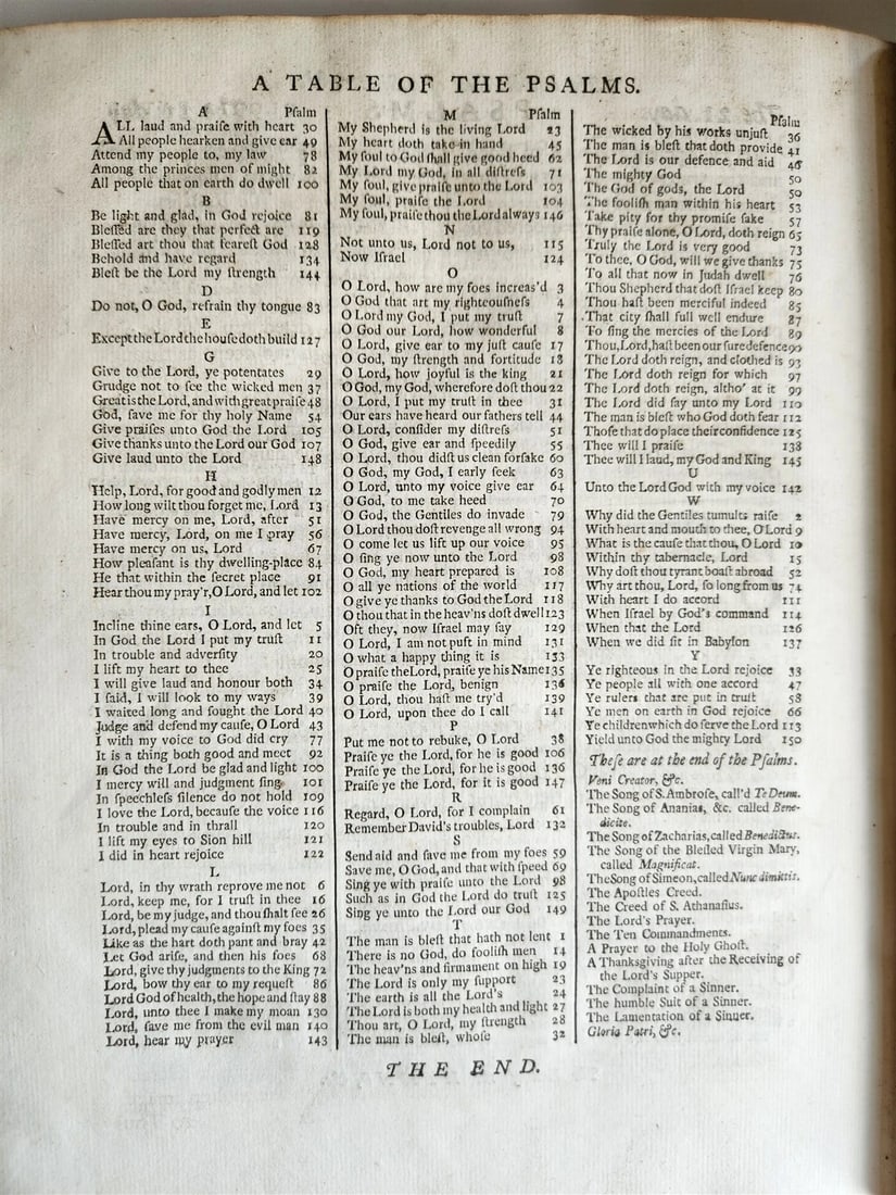 1754 BOOK of COMMON PRAYER & PSALMS of DAVID antique ORIGINAL BINDING - 9