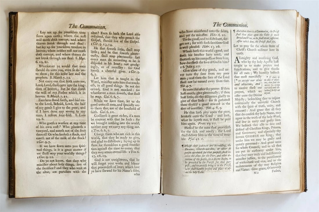 1754 BOOK of COMMON PRAYER & PSALMS of DAVID antique ORIGINAL BINDING - 7