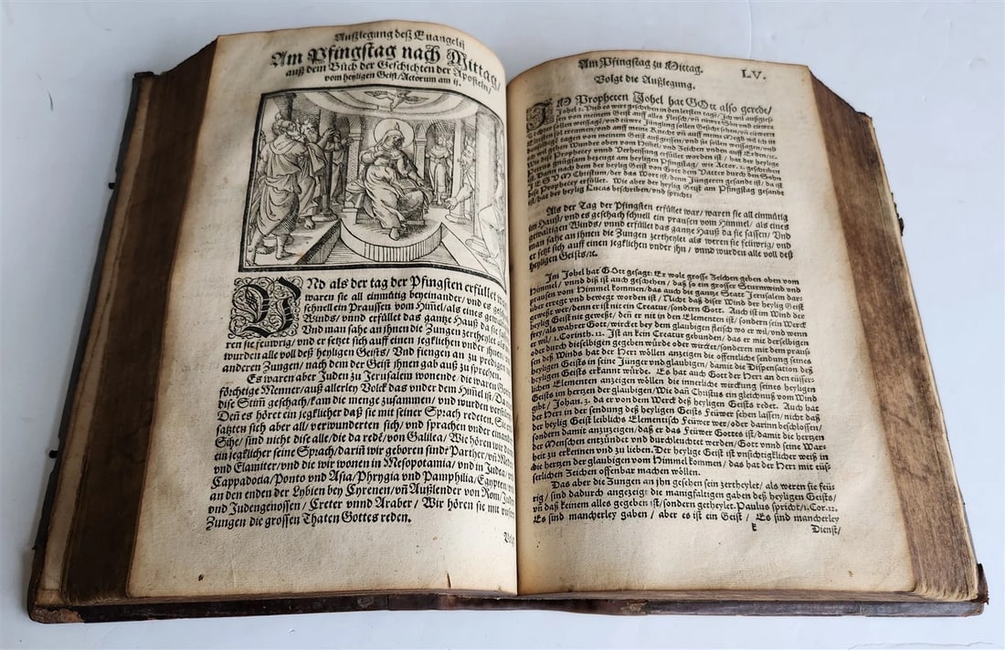 1586 BIBLE COMMENTARY by JOHANN WERNER in GERMAN antique ILLUSTRATED rare FOLIO - 11