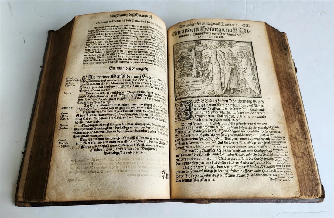 1586 BIBLE COMMENTARY by JOHANN WERNER in GERMAN antique ILLUSTRATED rare FOLIO - 12