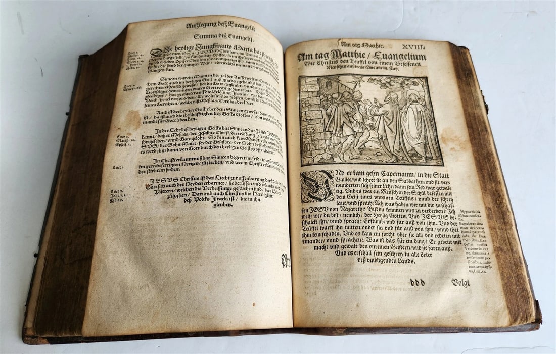1586 BIBLE COMMENTARY by JOHANN WERNER in GERMAN antique ILLUSTRATED rare FOLIO - 16
