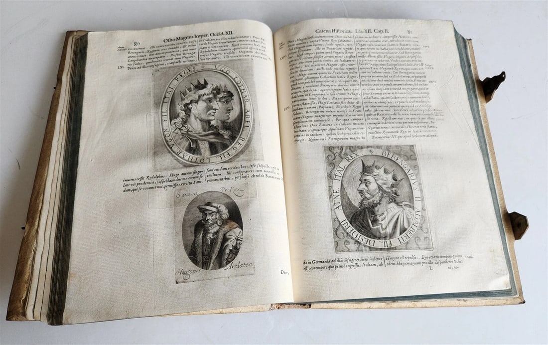 1673 SAXONY & BAVARIA HISTORY ILLUSTRATED FOLIO antique PIGSKIN BINDING - 3