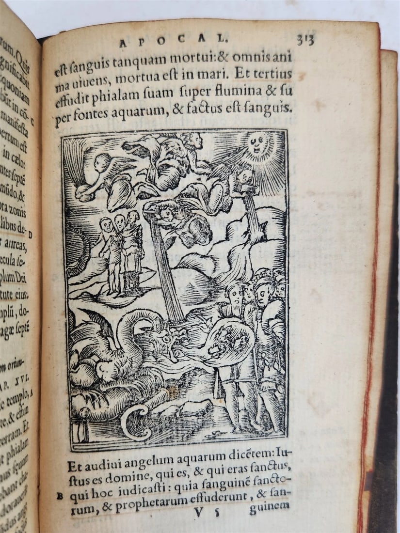 1557 BIBLE in LATIN FULLY ILLUSTRATED antique RARE pocket size NEW TESTAMENT - 7