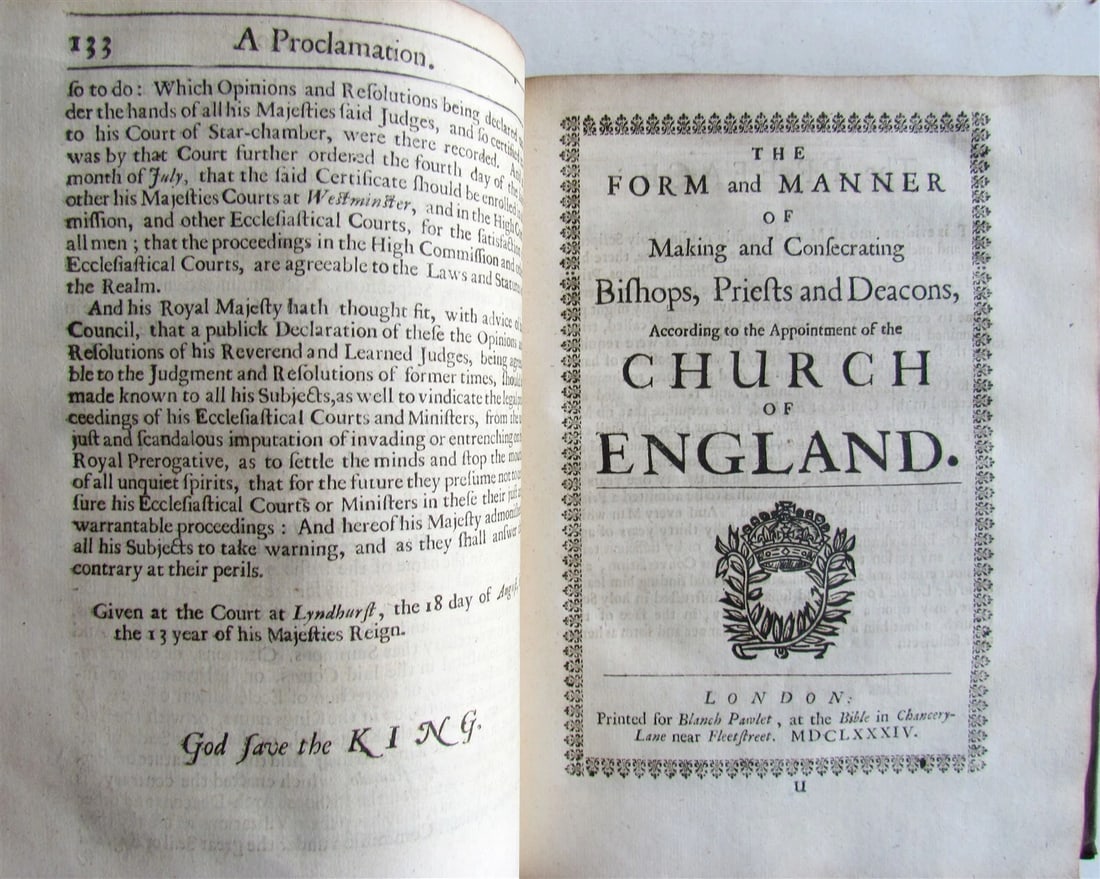 1684 Collection of articles w/ publick records of Church of England antique - 9