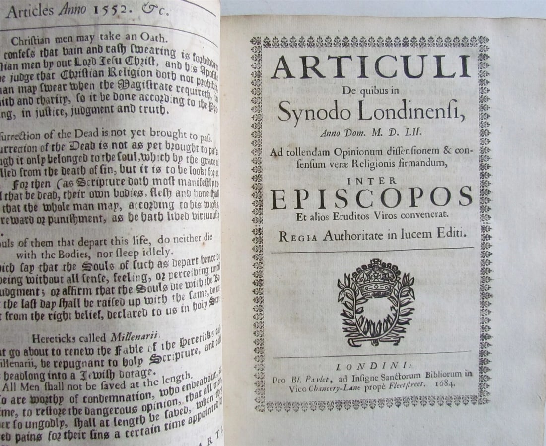 1684 Collection of articles w/ publick records of Church of England antique - 3