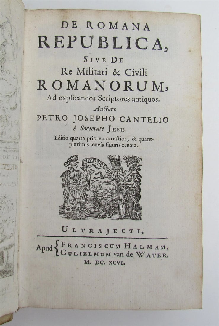 1696 De Romana Republica by Petro Cantelio ILLUSTRATED antique ARMORIAL VELLUM - 2