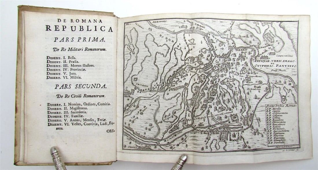 1696 De Romana Republica by Petro Cantelio ILLUSTRATED antique ARMORIAL VELLUM - 3