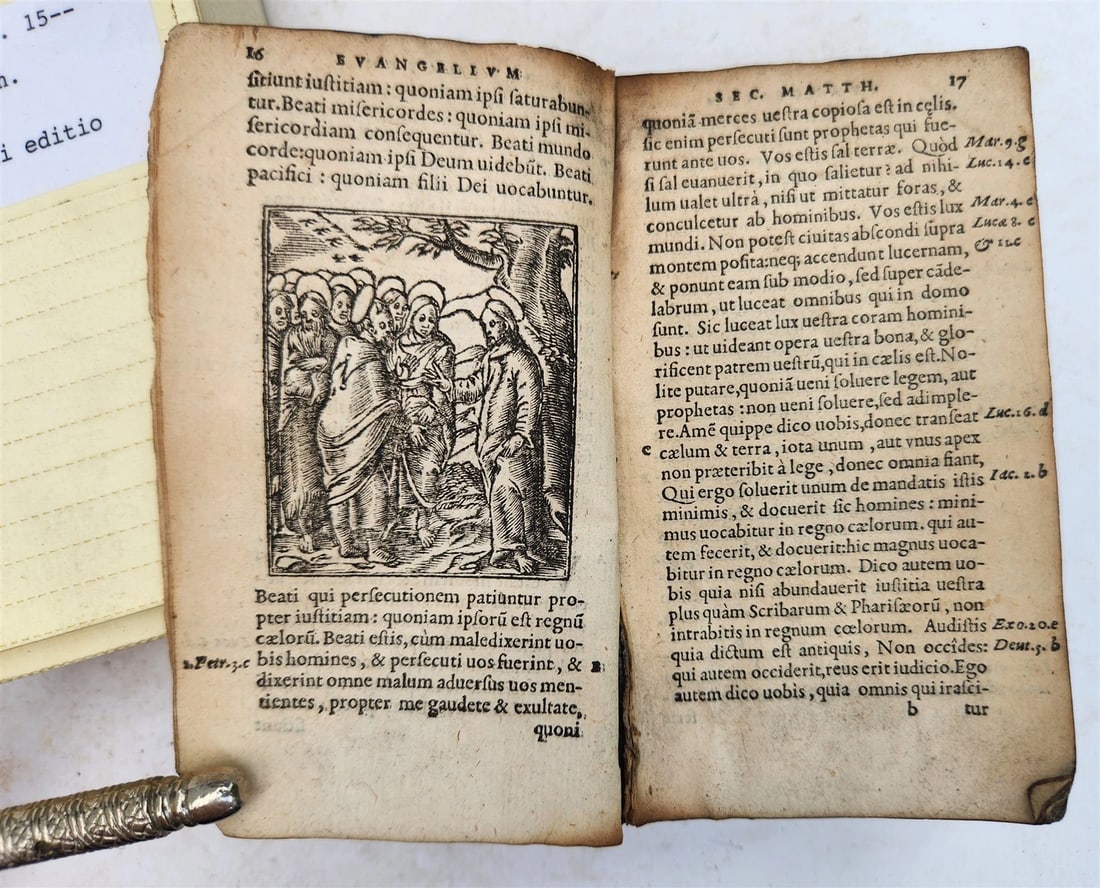 1530s BIBLE in LATIN GRYPHIUS ILLUSTRATED antique RARE pocket size - 3