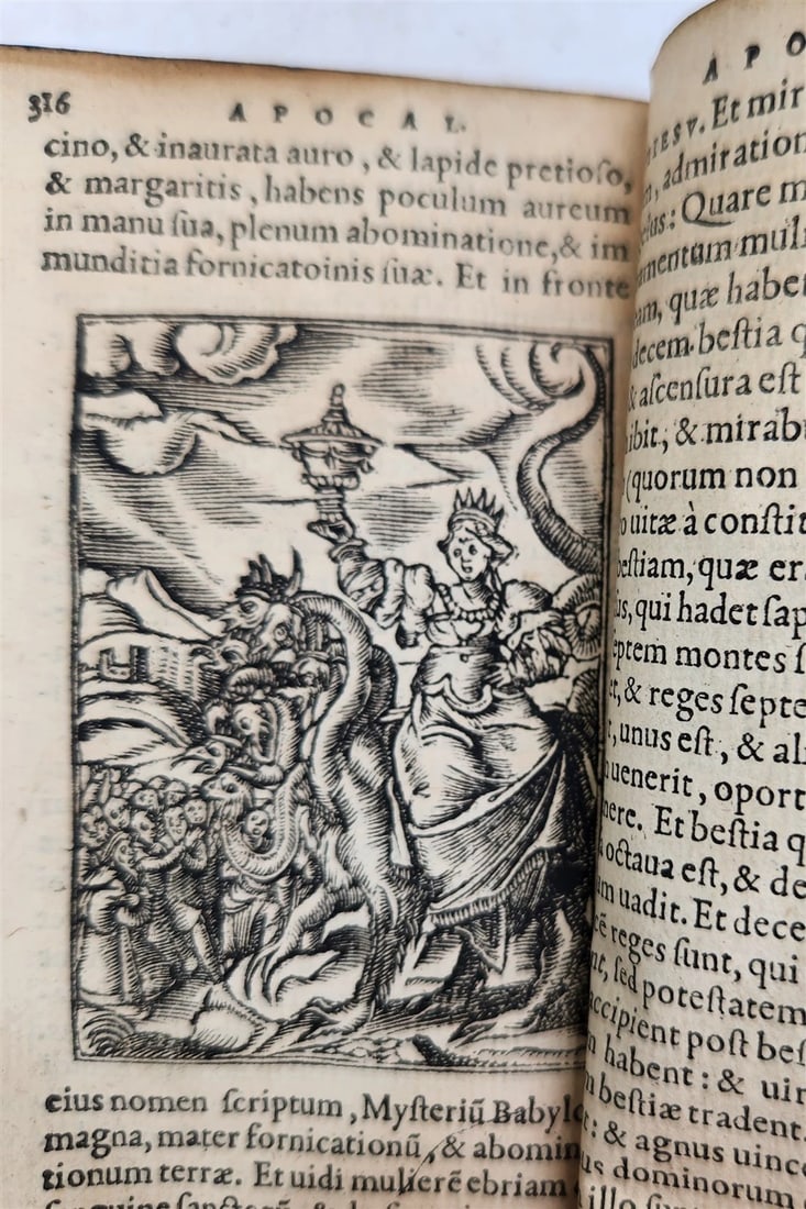 1530s BIBLE in LATIN GRYPHIUS ILLUSTRATED antique RARE pocket size - 5