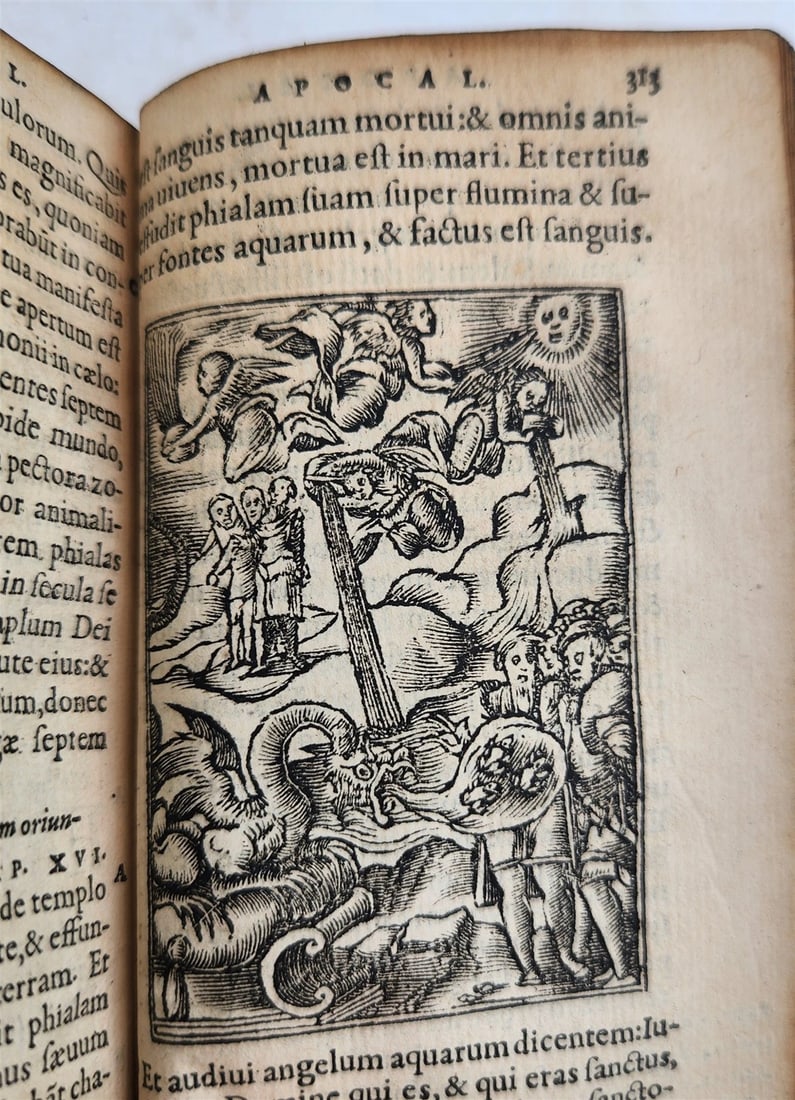 1530s BIBLE in LATIN GRYPHIUS ILLUSTRATED antique RARE pocket size - 6