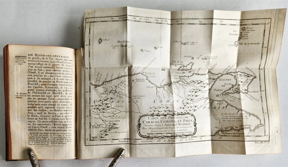 1754 HISTOIRE des VOYAGES antique vol.45 illustrated CUBA PANAMA VENEZUELA - 4