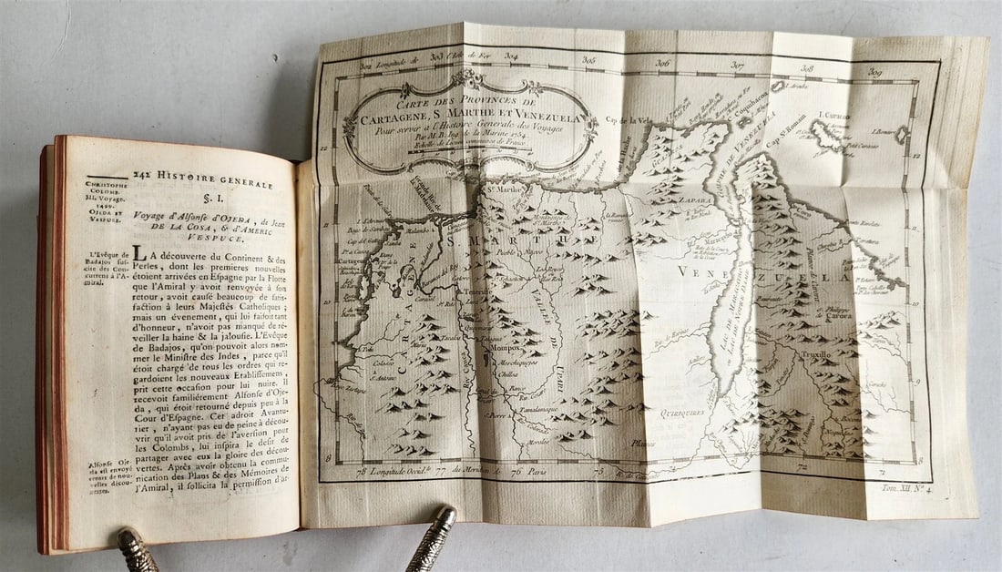 1754 HISTOIRE des VOYAGES antique vol.45 illustrated CUBA PANAMA VENEZUELA - 5
