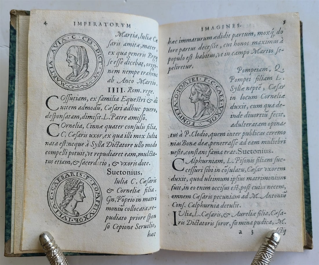 1550 LIVES of EMPERORS & CAESARS ILLUSTRATED w/ 138 PORTRAITS antique in LATIN - 3