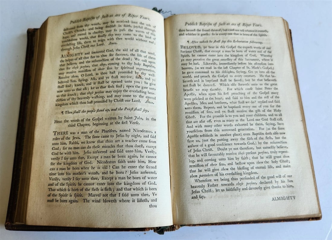 1798 BOOK of COMMON PRAYER w/ PSALTER antique in ENGLISH - 4