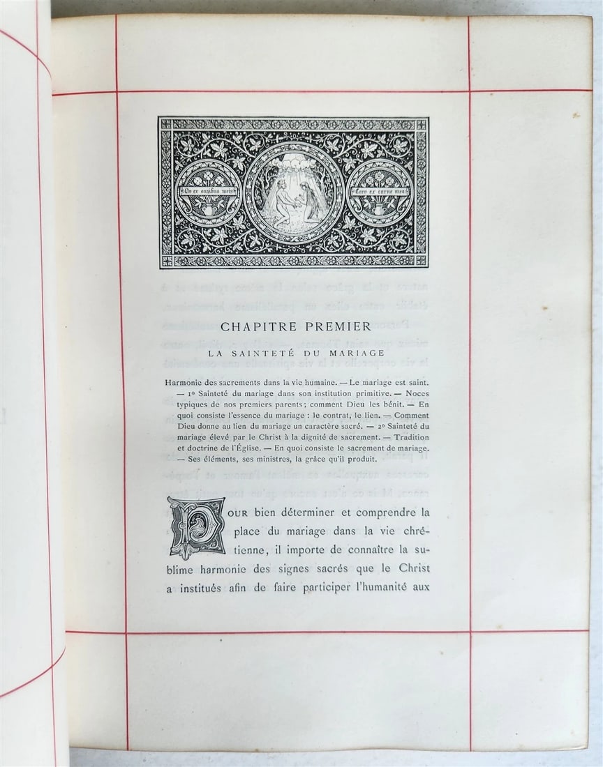 1887 LE MARIAGE by Monsabre ILLUSTRATED antique DARK BROWN MOROCCO BINDING - 11