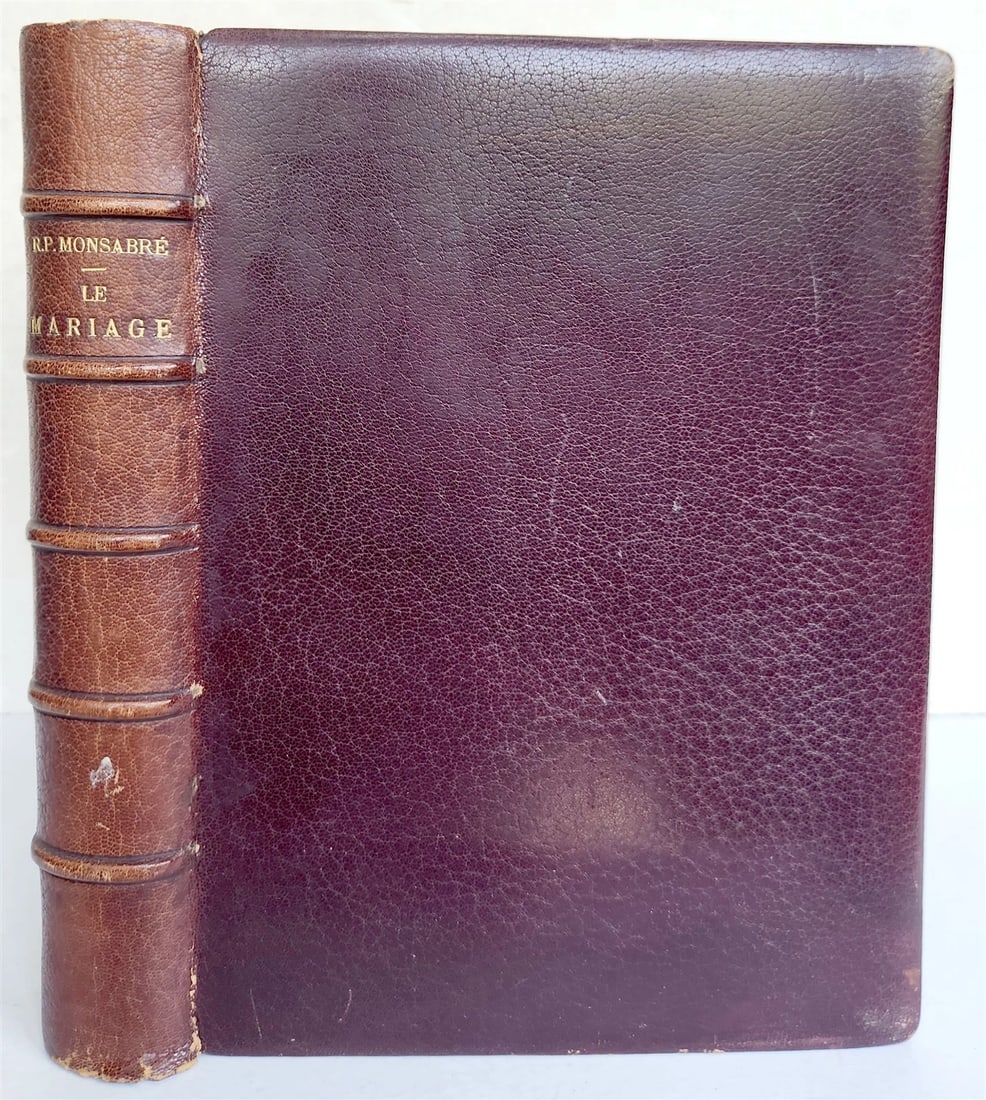 1887 LE MARIAGE by Monsabre ILLUSTRATED antique DARK BROWN MOROCCO BINDING - 6