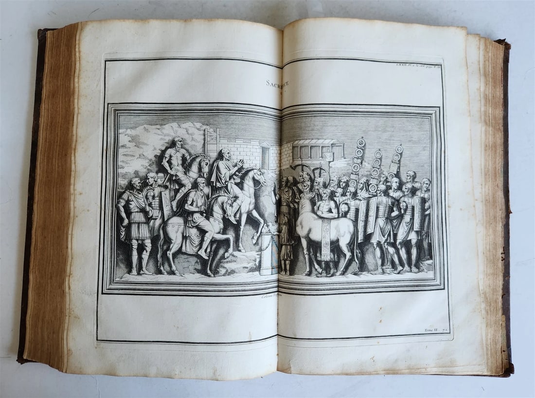 1719 CULTS of ROMANS & GREEKS antique FOLIO RICHLY ILLUSTRATED w/ 104 PLATES - 12