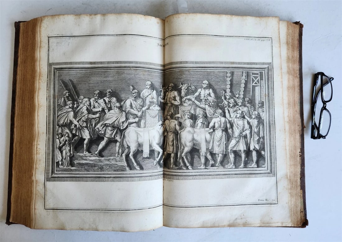1719 CULTS of ROMANS & GREEKS antique FOLIO RICHLY ILLUSTRATED w/ 104 PLATES - 13