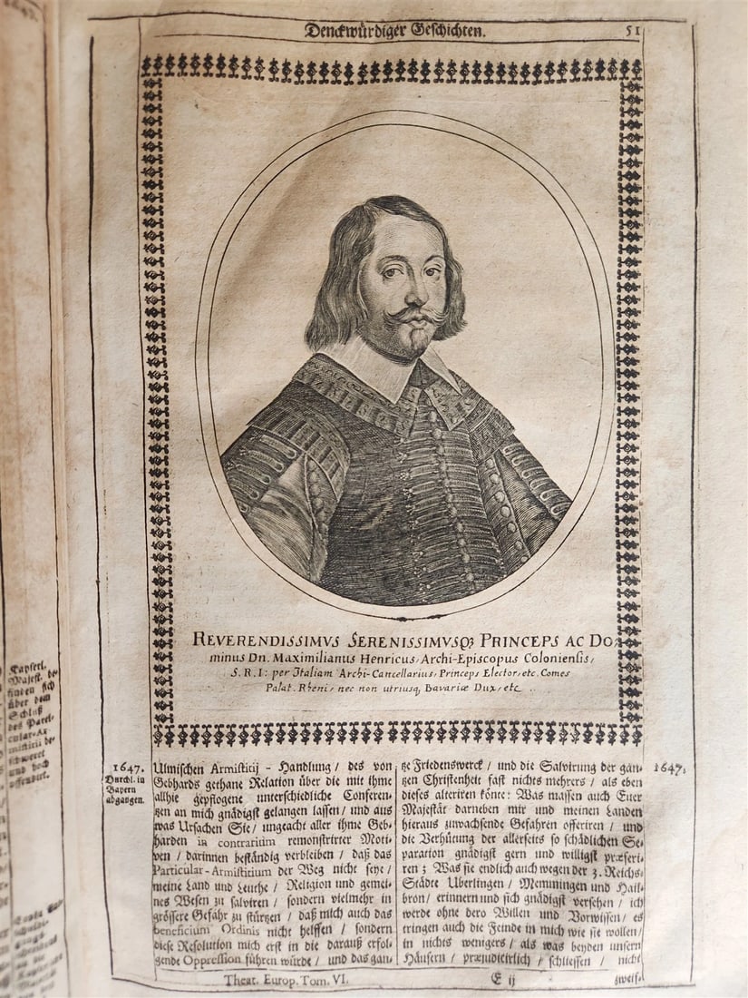 1663 EUROPEAN HISTORY ILLUSTRATED w/ OVER 80 ENGRAVINGS antique VELLUM FOLIO - 5