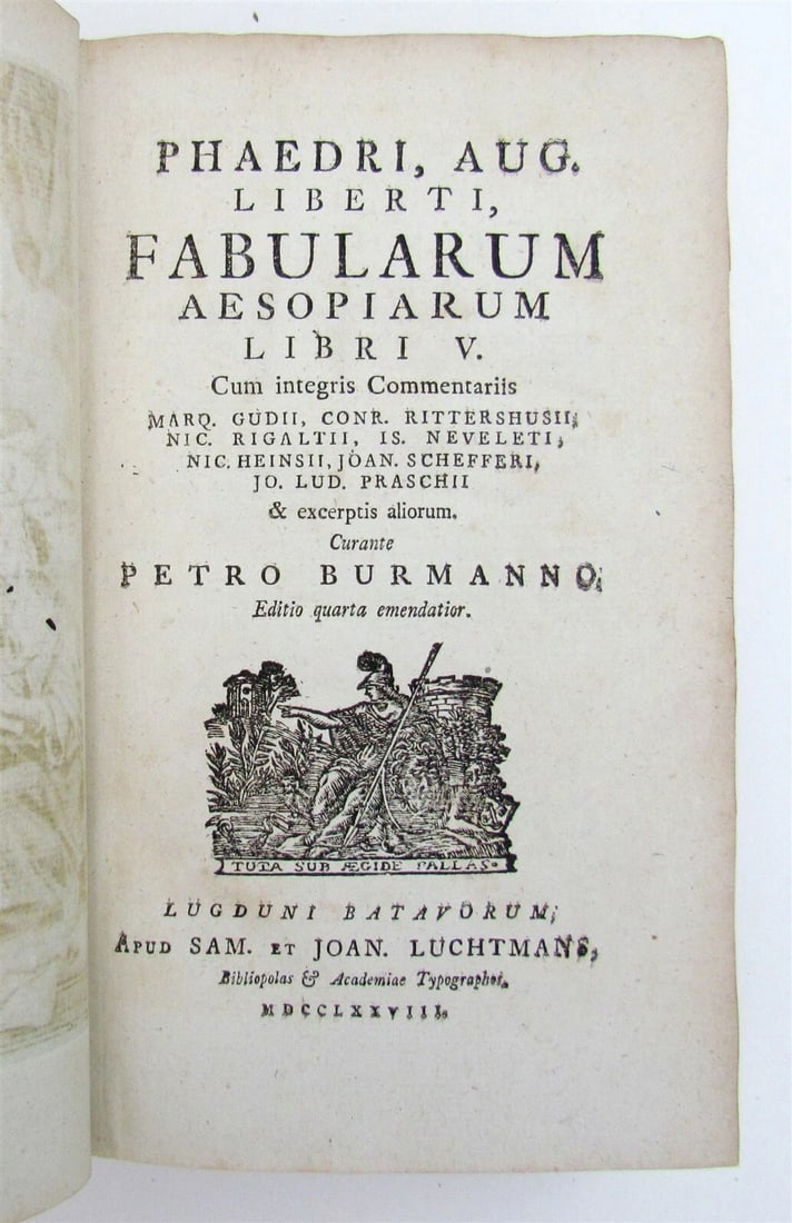 1778 AESOP FABLES UTRECHT ARMORIAL VELLUM antique PHAEDRUS Fabularum Aesopiarum - 2