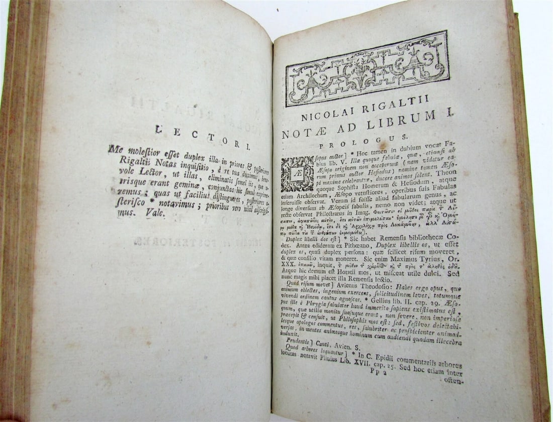 1778 AESOP FABLES UTRECHT ARMORIAL VELLUM antique PHAEDRUS Fabularum Aesopiarum - 5