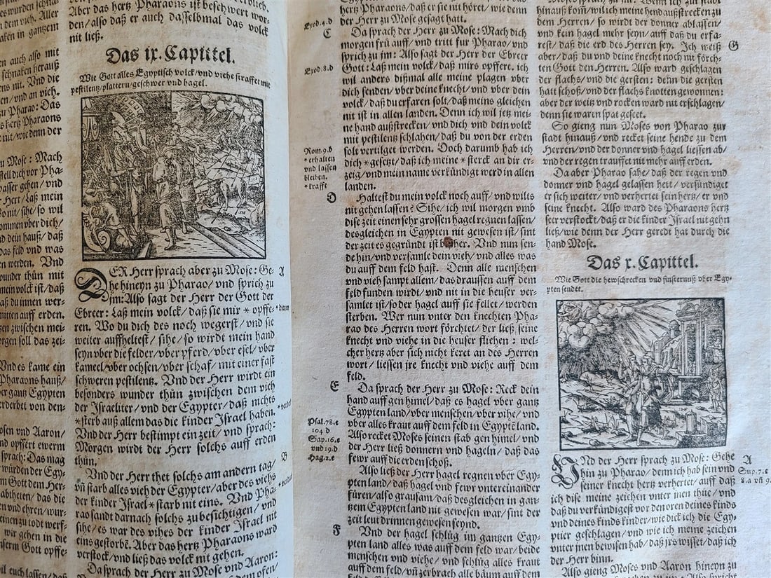 1597 BIBLE ILLUSTRATED by JM Bocksberger & Jost Amman FOLIO antique GERMAN - 8