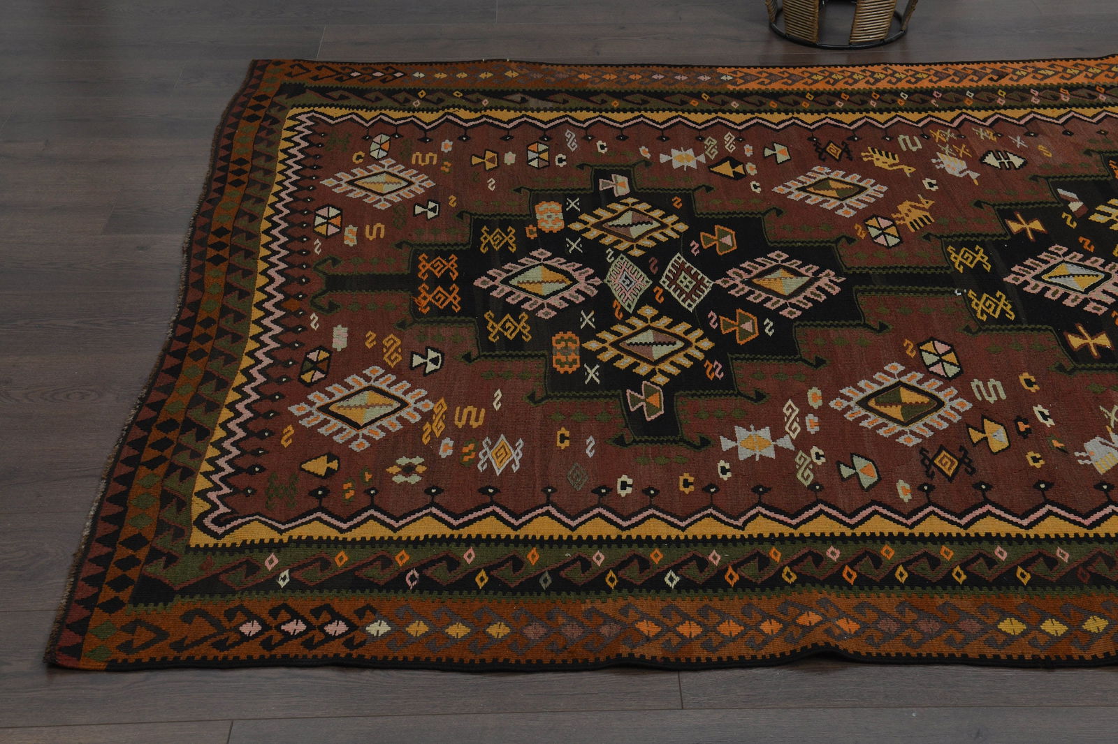 5'8x15'6 ft, BROWN KILIM RUNNER - 8