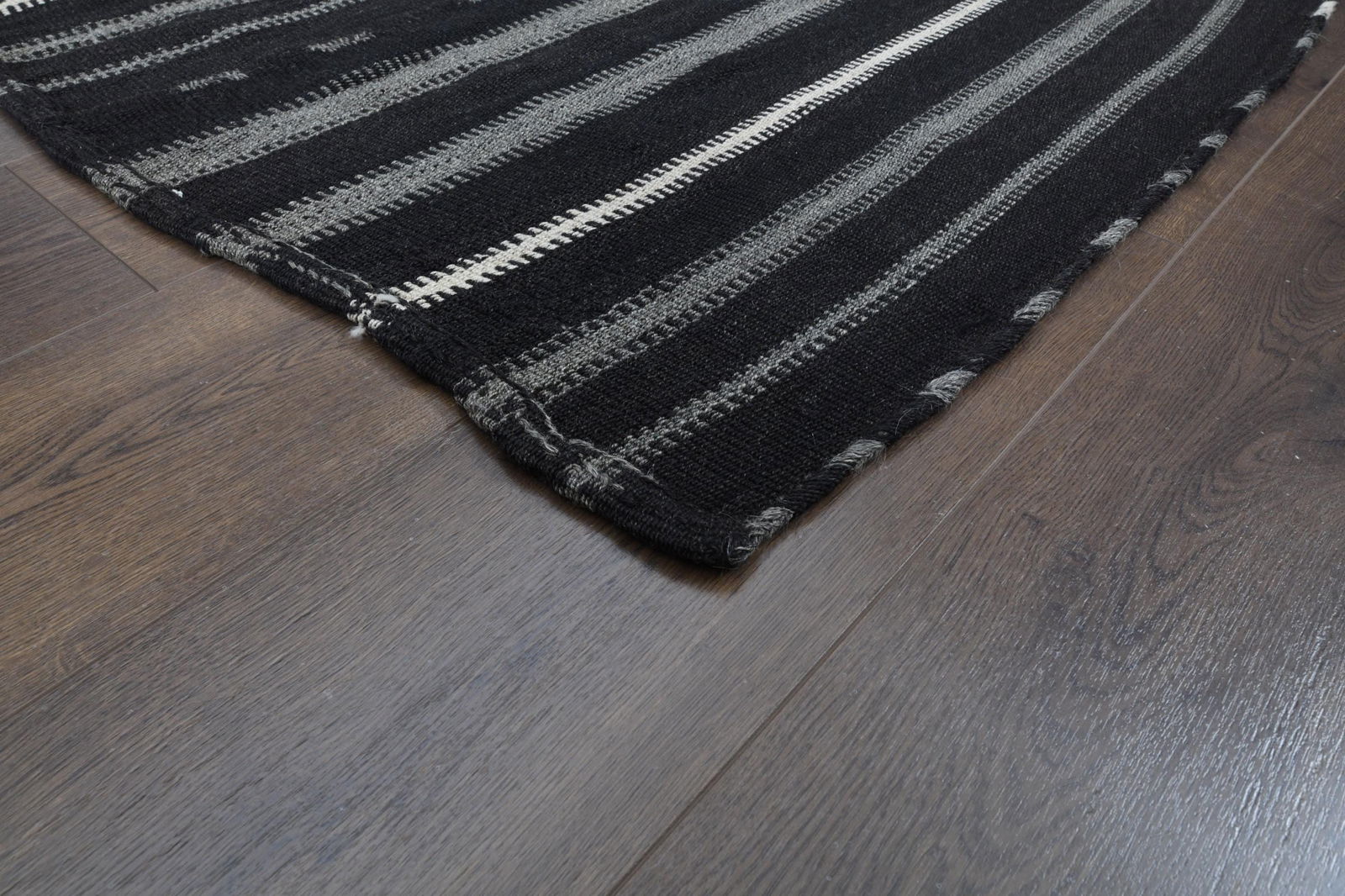 5'2x9'1 ft, GRAY BLACK KILIM - 8