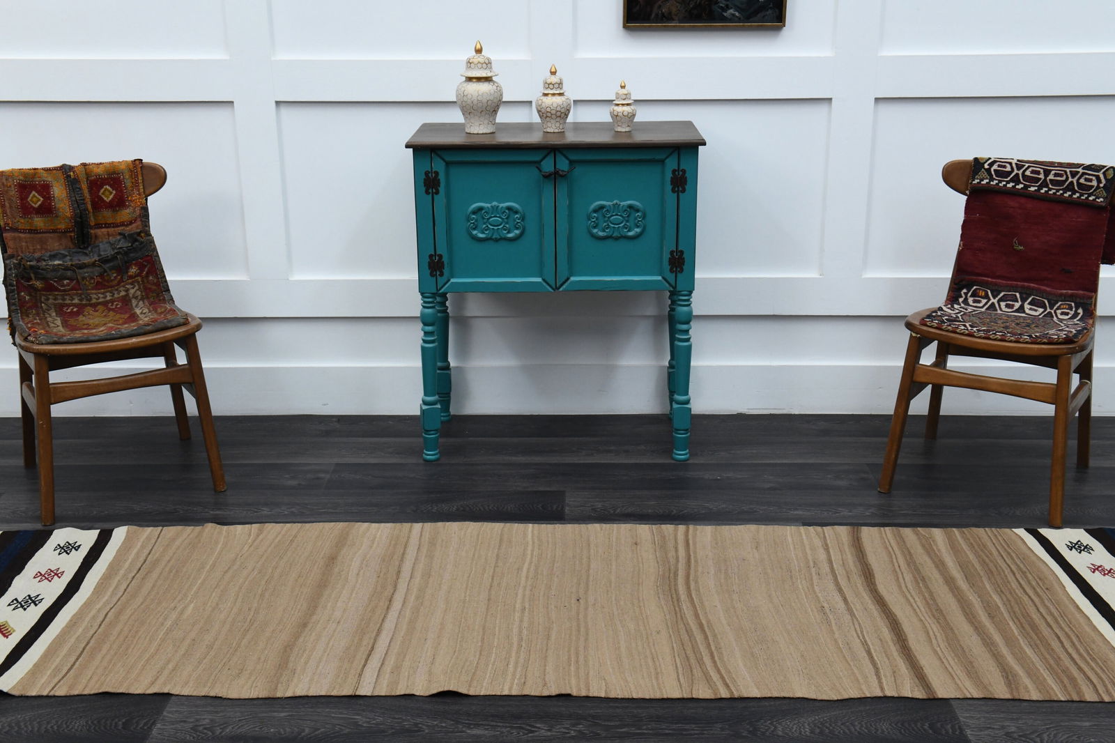 2.7x14.9 ft, TURKISH RUNNER RUG, Oushak - 3