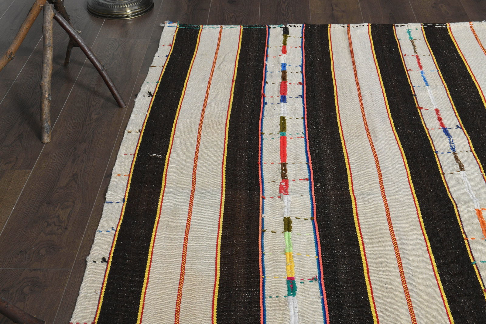 4'5x6'8 ft, BEIGE BROWN KILIM - 4