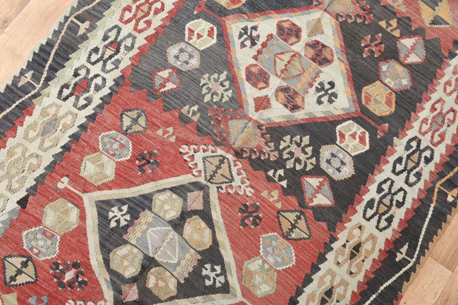 Vintage Tribal Runner Rug, Ethnic Carpet, Traditional Geometric Floor Covering, 4.3x11.6 ft, - 13