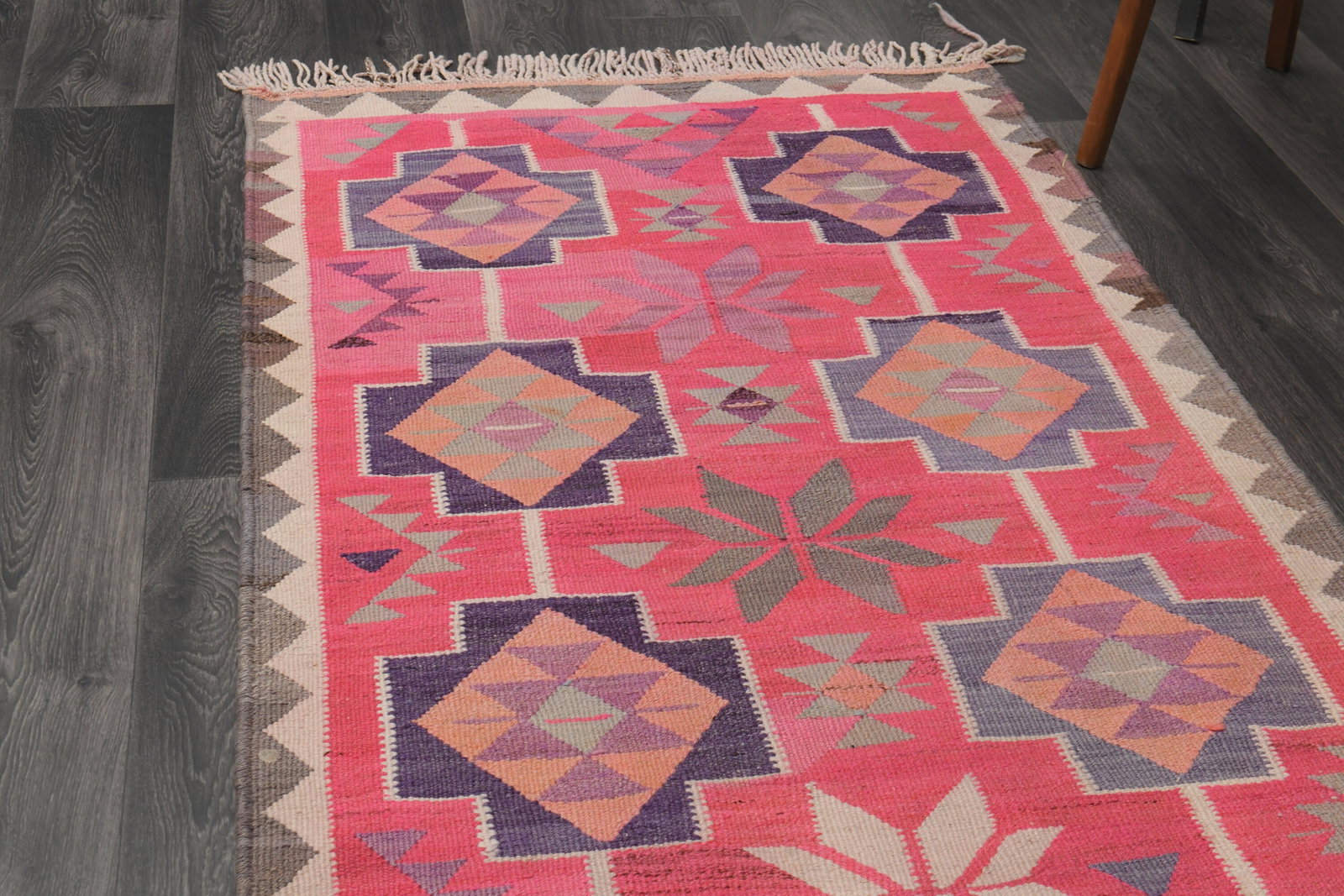 3.4x11.2 ft, TURKISH KILIM Runner - 15