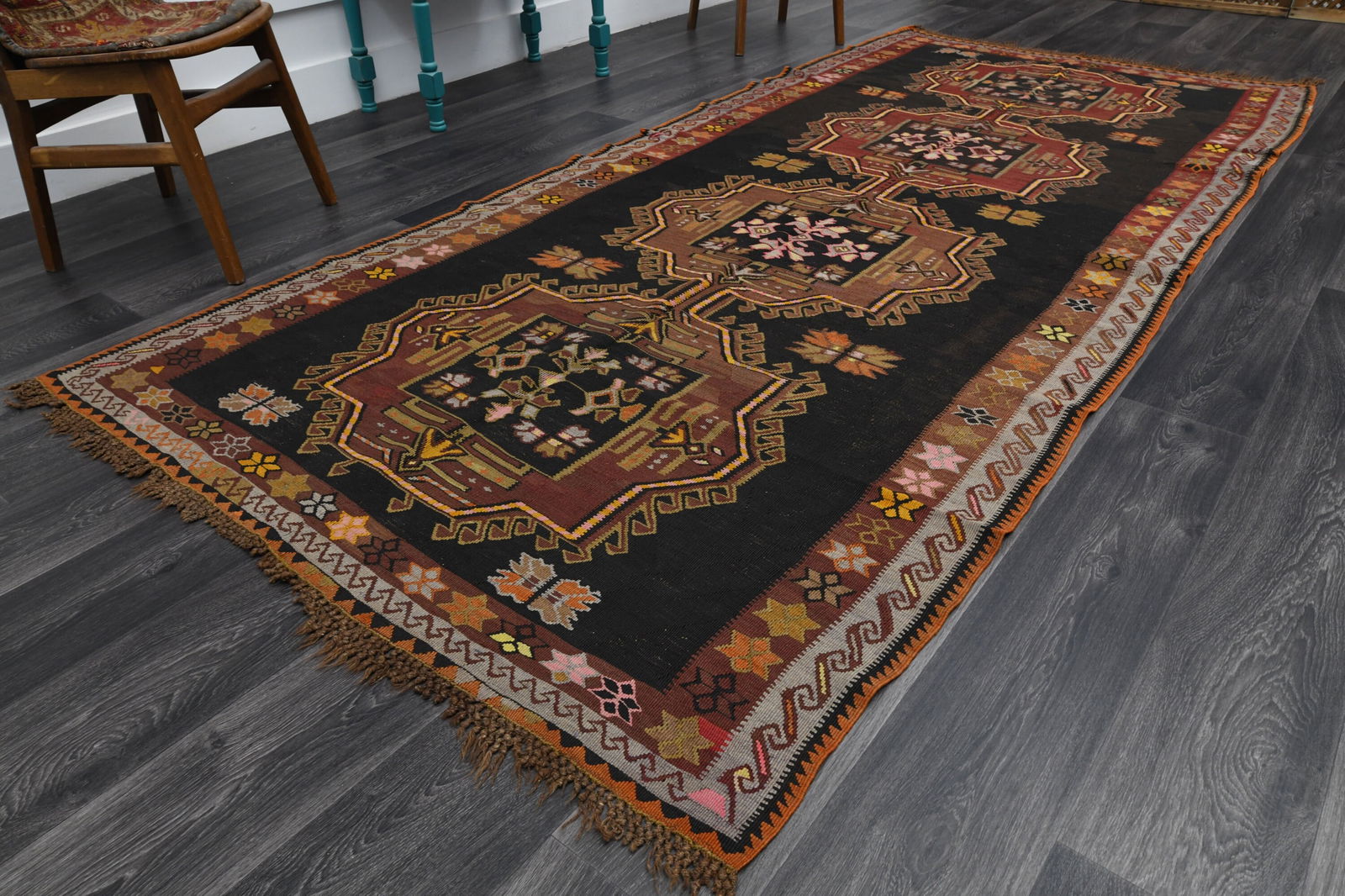 4.9x10.8 Ft, WIDE KILIM Runner Rug - 10