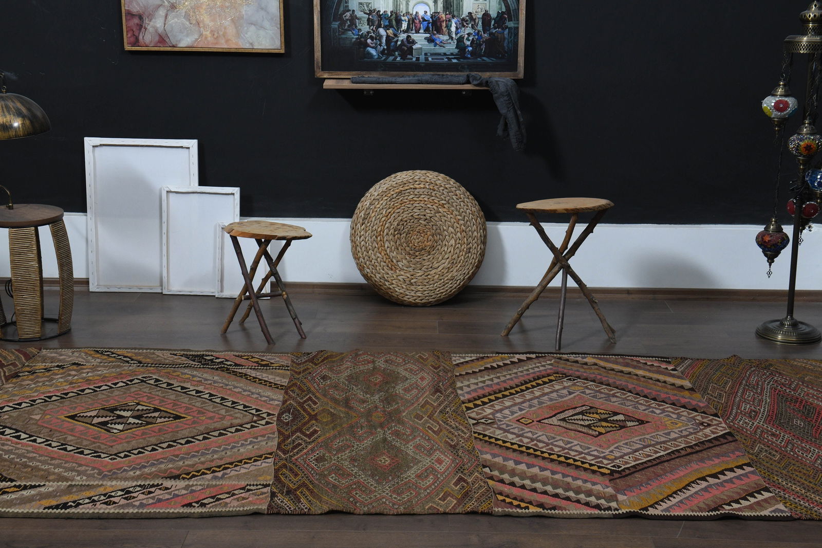 4'6x13 ft, EARTH TONE KILIM - 19