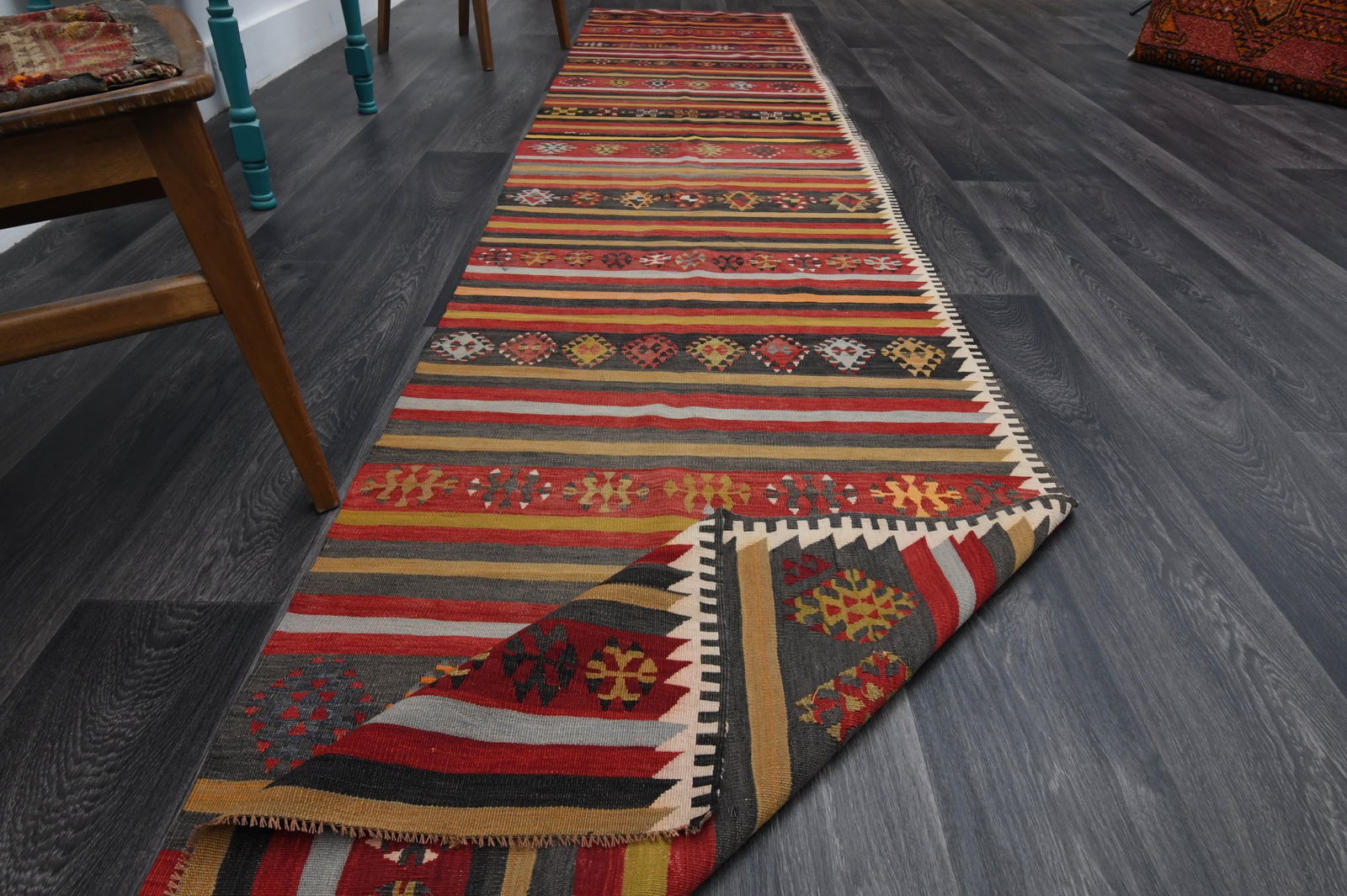 2.8x13.6 ft, TURKISH Rug Runner - 9
