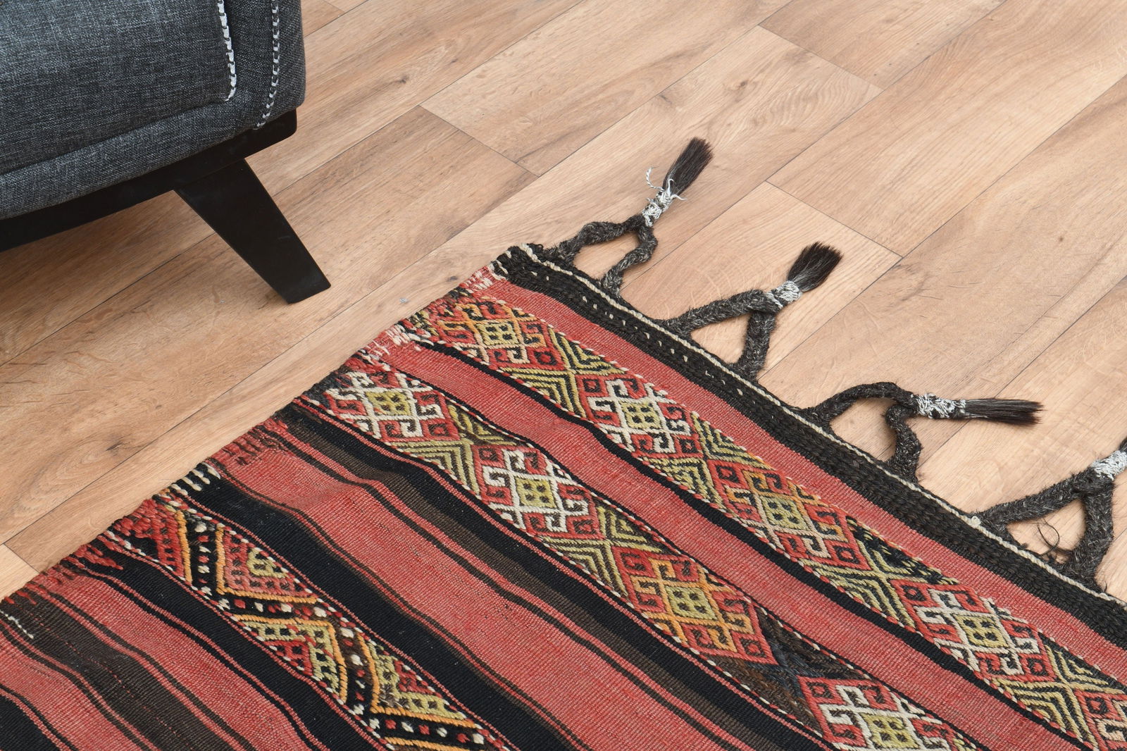 3.3x13.8 TURKISH Striped Runner Rug - 16