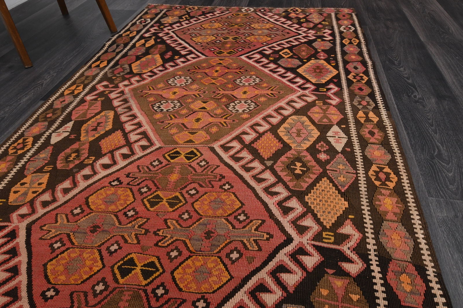 3.7x10.7 ft, TURKISH KILIM Runner - 12