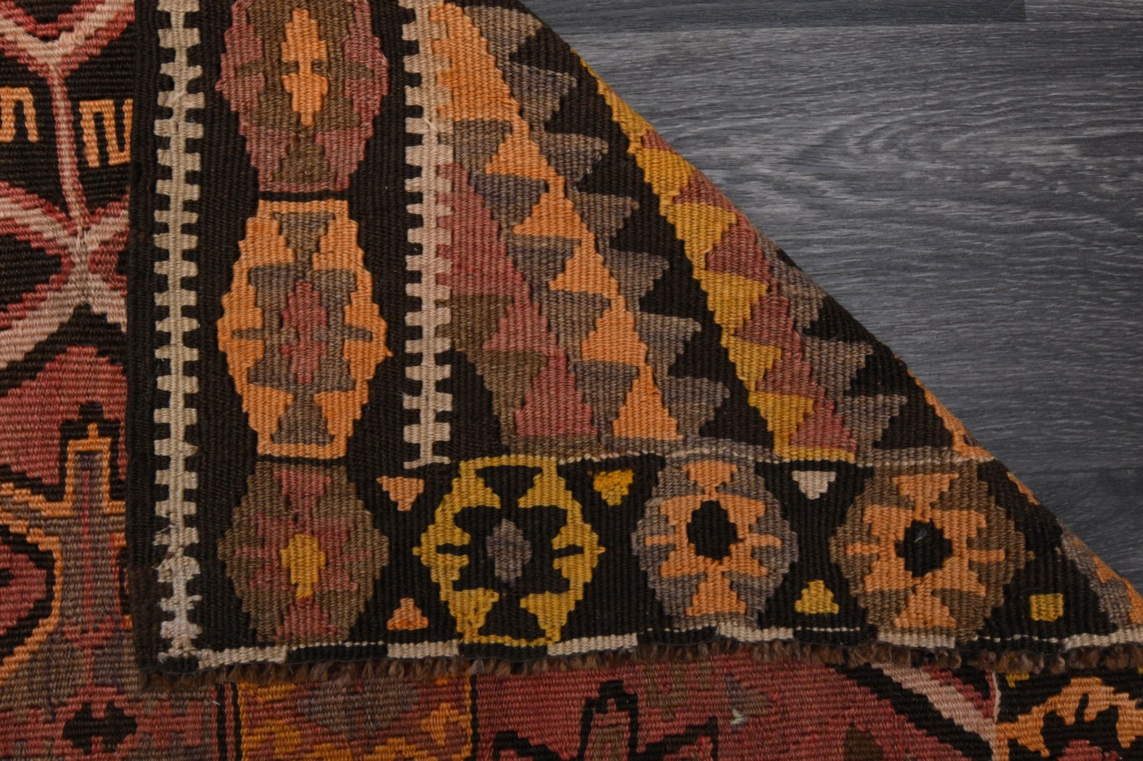 3.7x10.7 ft, TURKISH KILIM Runner - 8