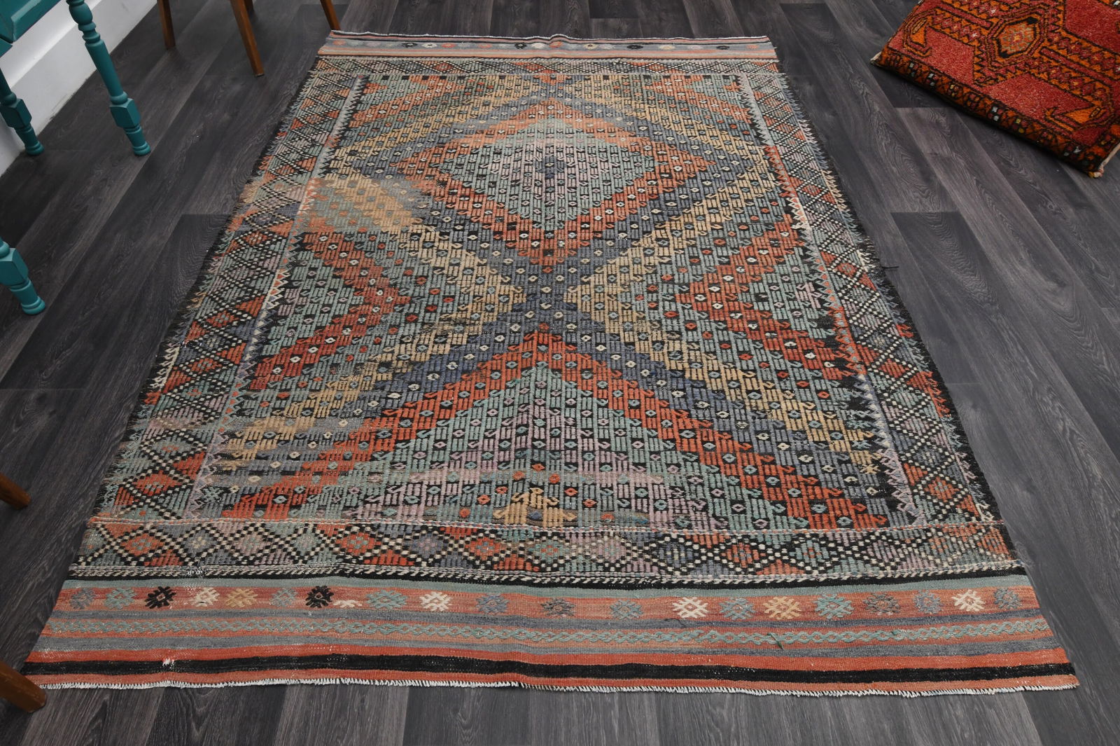 5.8x8.5 ft, TURKISH Flatweave Kilim Rug (1 of 17)