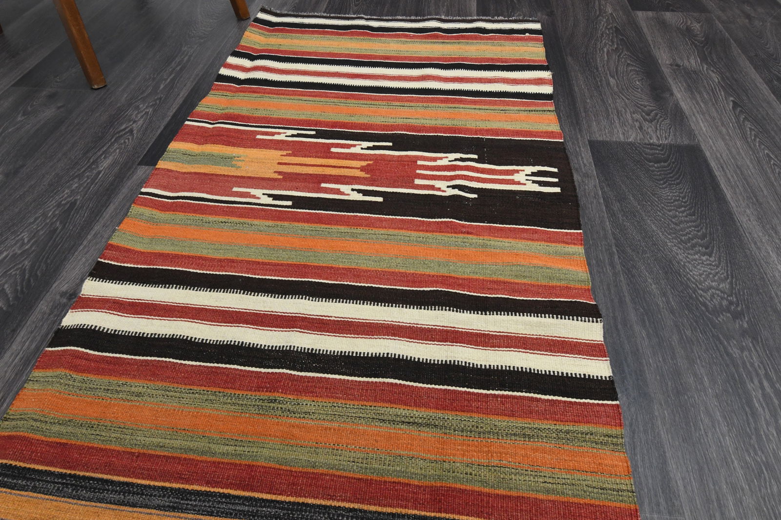 2.4x8.4 ft, TURKISH KILIM Runner - 12