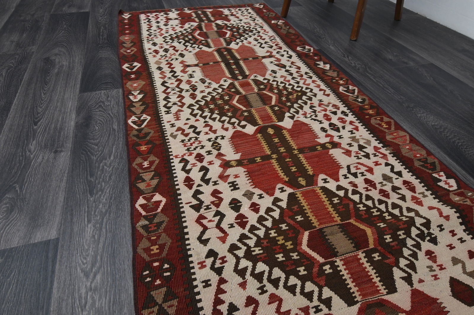 2.8x10.3 ft, TURKISH KILIM Runner - 5