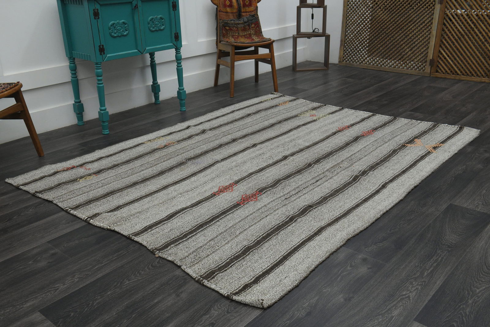 5.9x7.7 ft, TURKISH Rug, Kilim - 3