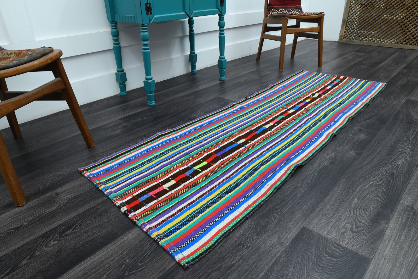 2.3x6.8 ft, TURKISH KILIM Runner - 4