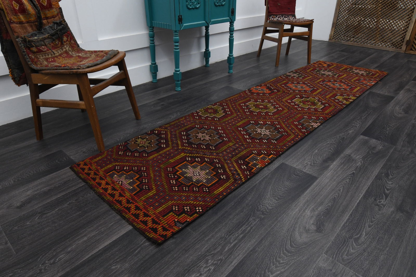 2.5x9.8 ft, TURKISH KILIM Runner - 2