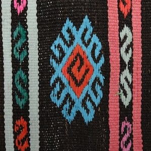 3.7x10.7 ft, Black Bohemian Kilim Rug - 7